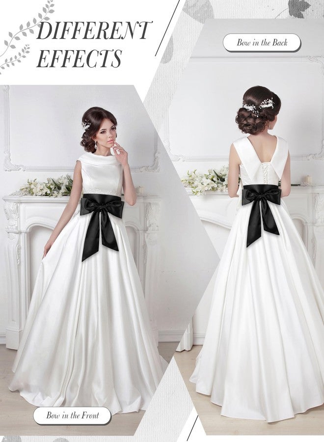 Glitopper Women Satin Waist Belts Dress Sash Waist Belt for Special Occasion Bridal Wedding Prom Formal 3.5'' Wide(Black) - Image 4